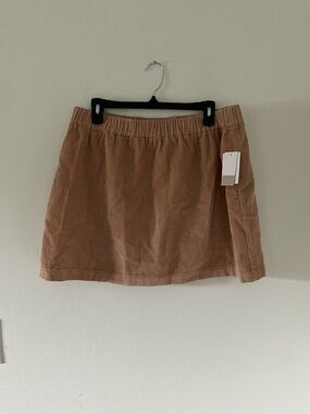 bp Corduroy Elastic-Waist Mini Skirt in Tan